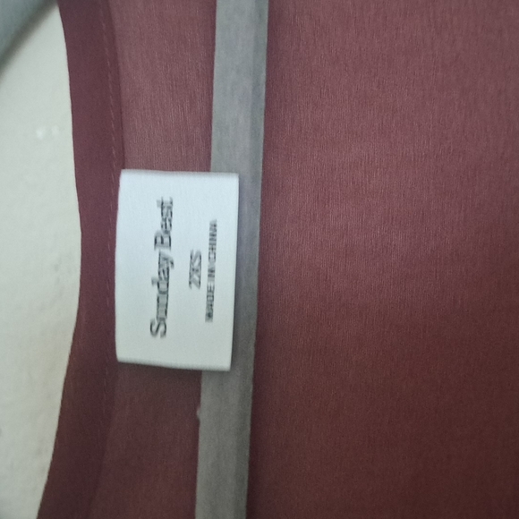 ARITZIA Sunday Best Crop Peplum Burgundy Sheer Cardigan size 2XS - Picture 6 of 9